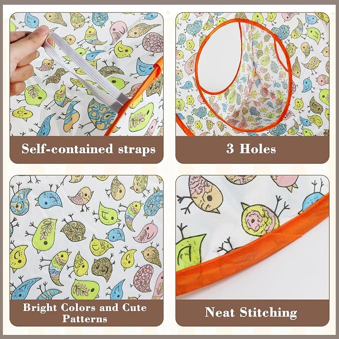 Andiker Cat Tent, 3 Holes Safe and Strong Cute Cats Tunnel Collapsible Easy to Carry Cat House for Indoor Cats Kittens Hiding Playing Training Sleeping (Square Bird)