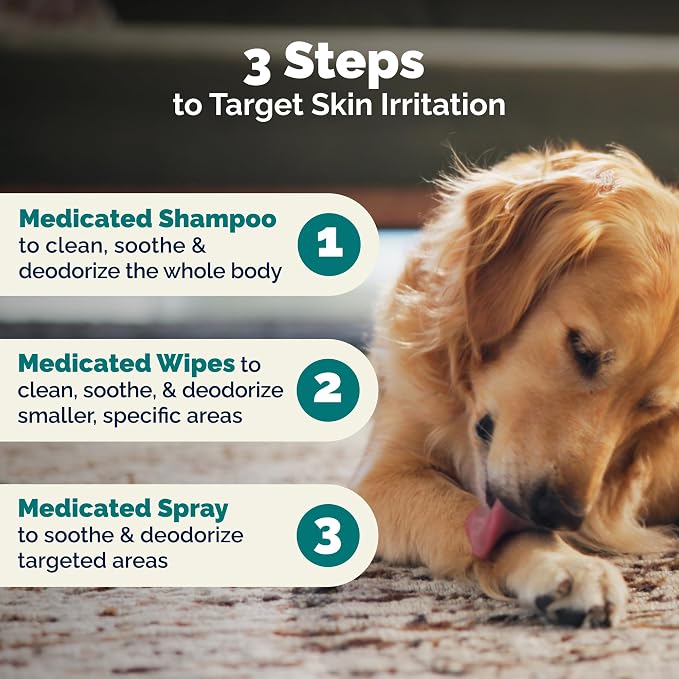 Vetnique Dermabliss Medicated Dog Shampoo with Chlorhexidine for Dogs & Cats, Ketoconazole Antibacterial Antifungal, Dog Yeast Infection Treatment, Hot Spot & Itchy Skin Relief, Cat Shampoo, 16 oz