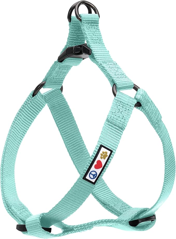 Pawtitas Solid Step-in Dog Harness – Adjustable No-Pull Vest for Puppies to Seniors, Safe & Comfortable L Teal