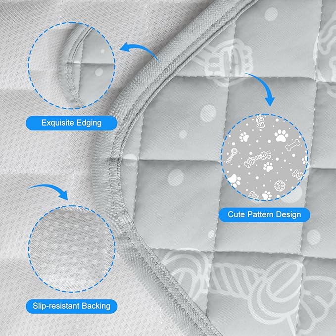 MH MYLUNE HOME Self Cooling Mat for Dog, 28”x39”Cool-Chill Cooling Fiber & Endothermic Color Changing Pet Cooling Pad, Foldable & Washable Non-Toxic Summer Pet Blanket
