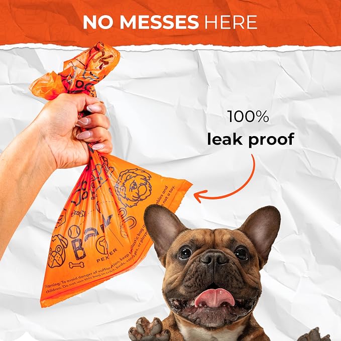 PEXTER Dog Poop Bags Rolls, Poop Bags for Dogs, Leak-Proof & Unscented Dog Waste Bags, Extra Strong Doggie Poop Bags & Doggy Poop Bags, 18 Dog Poop Bag Rolls, Dog Bags for Poop (270 Bags)