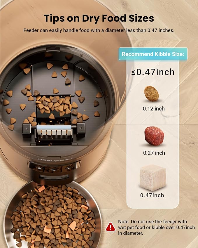 Automatic Cat Feeder for 3 Cats, 6L/25 Cup Cat Food Dispenser with Strong Anti-Jam System, Dual-Effect Desiccant, Smart WiFi App Control Pet Feeder, Automatic Dog Feeder with 10S Recorder