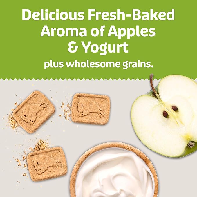 Blue Buffalo Health Bars Apples & Yogurt Crunchy Dog Biscuits, Oven-Baked with Real Apples & Natural Ingredients, Healthy Dog Treats with No Artificial Flavors or Preservatives, 16 oz.