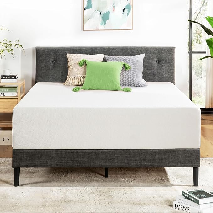 Best Price Mattress 14" Signature Green Tea Memory Foam Mattress, Twin, White