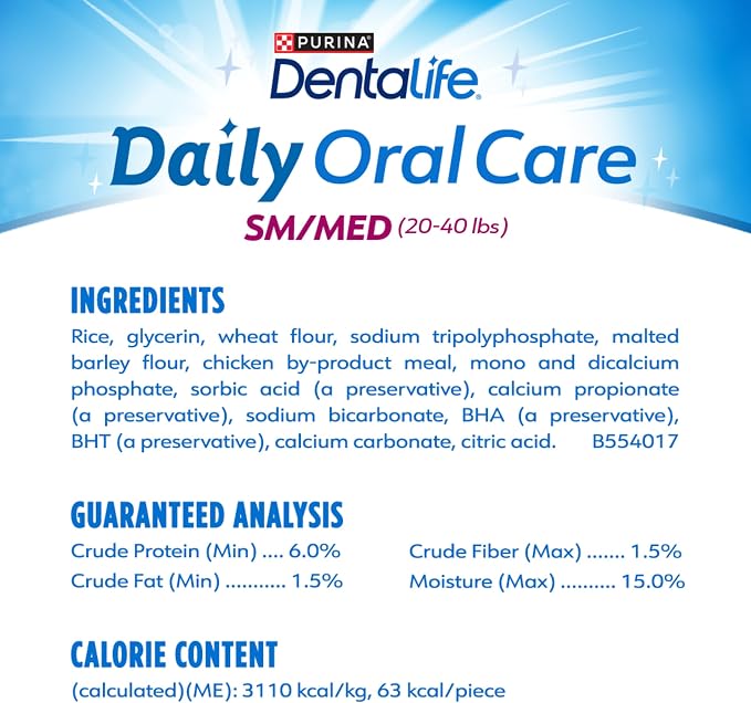 Purina DentaLife Daily Oral Care Dog Dental Chews for Small and Medium Breed Dogs - 120 ct.