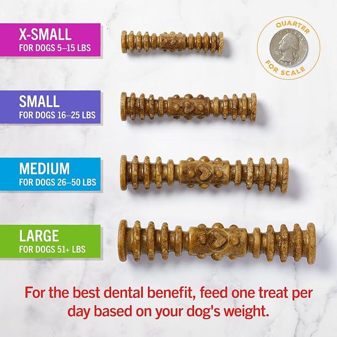 Stella & Chewy's Dental Delights with Freeze-Dried Chicken - Large Dental Treats for Dogs, 5.5 Ounce Bag