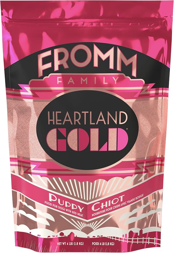 Fromm Heartland Gold Puppy Premium Dry Dog Food - Dry Puppy Food for Medium & Small Breeds - Beef Recipe - 4 lb