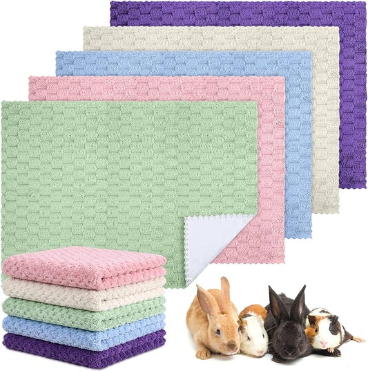 SmoothNovelty 5 Pcs Waterproof Guinea Pig Blankets Washable Small Animal Pee Pad Pet Blanket Sleep Bedding Mats Absorbent Guinea Pig Cage Liner Reusable Pet Sleep Pad(Multicolored,18" X 24",Classic)