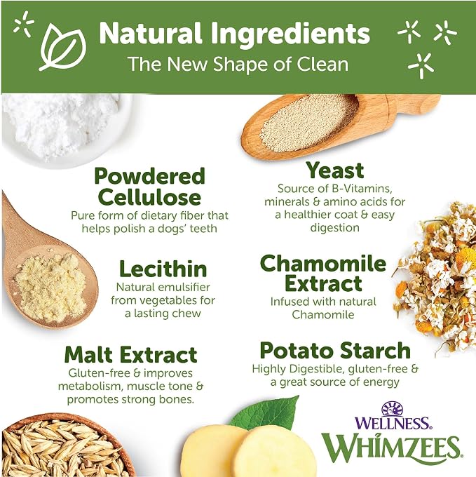 Wellness WHIMZEES Antler Occupy Natural Dog Dental Treat, Chews, Freshens Breath, Medium Size, 12.7 oz Bag, 12 Count