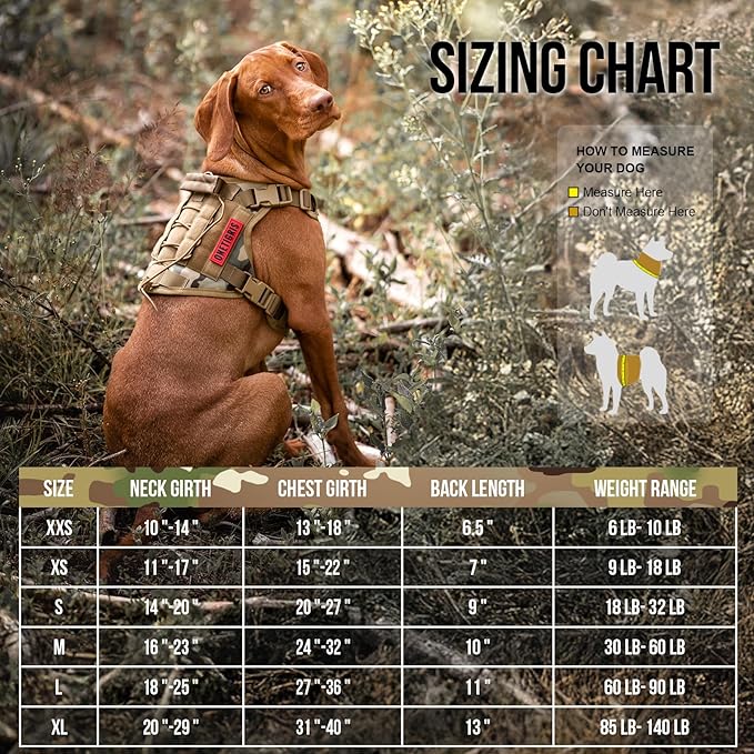 OneTigris Tactical Dog Harness Vest,No-Pull Service Dog Vest with Hook & Loop Panels,Adjustable Dog Vest Harness for Walking Hiking Training(Camo,XXS)