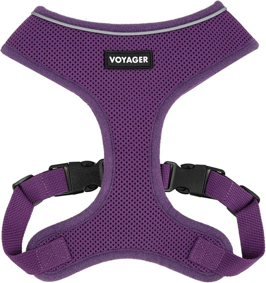 Best Pet Supplies Voyager Aerolite Over the Head Dog Harness, No Pull Breathable Air Mesh Vest, Quick Dry with Reflective Stitching, Adjustable Escape Resistant Harness - Purple, Small