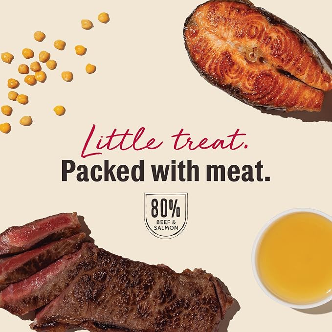 The Honest Kitchen Human Grade Dog Treats Surf & Turf Meaty Littles: Beef & Salmon Recipe, 4 oz Bag