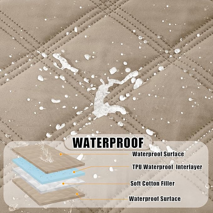 Smiry Waterproof Dog Bed Cover Blanket 52x82, Soft Reversible Pet Blanket, Washable Leakproof Cats Dogs Couch Cover for Sofa, Couch, Furniture, Taupe/Taupe