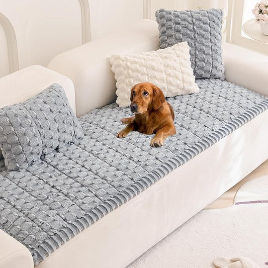Mivnue Pet Couch Cover Dogs Washable Sofa Protector Non Slip Fuzzy Couch Pads Pet Friendly Dog Mat for Couches and Sofas