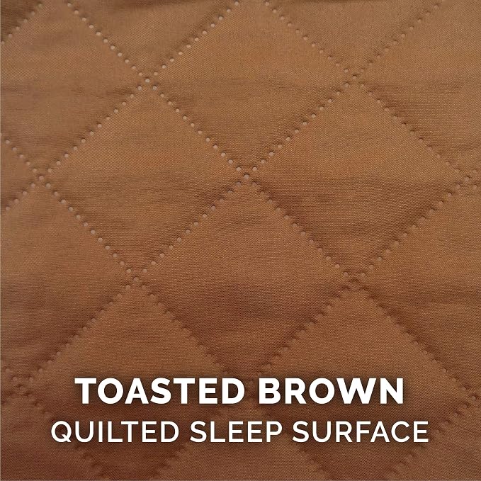 Furhaven Memory Foam Dog Bed for Medium/Small Dogs w/ Removable Bolsters & Washable Cover, For Dogs Up to 35 lbs - Quilted Sofa - Toasted Brown, Medium