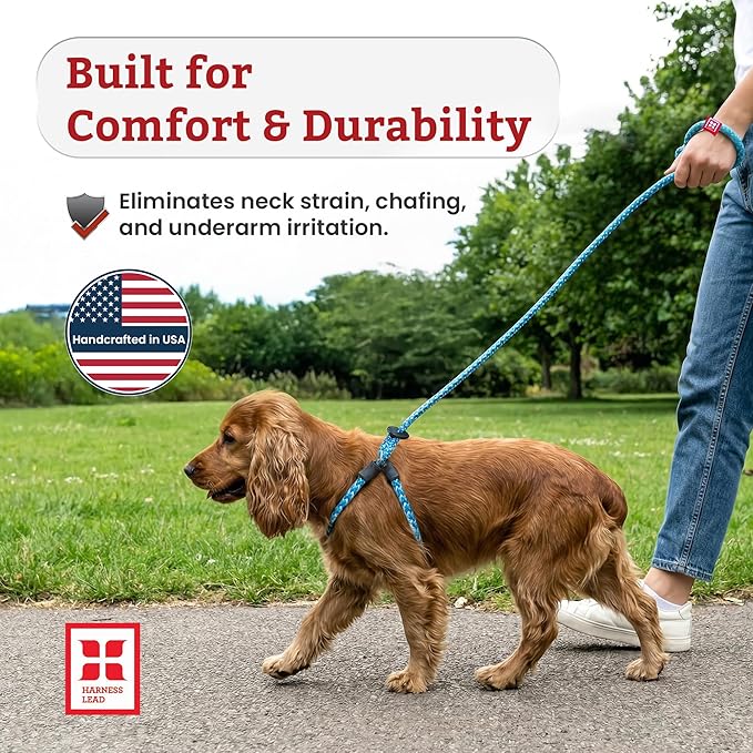 Harness Lead No Pull Dog Harness and Leash Set, Anti Pull Dog Harness, One-Piece Cushioned Rope Safely Prevents Escaping and Pulling (Medium/Large, Pink/Purple)