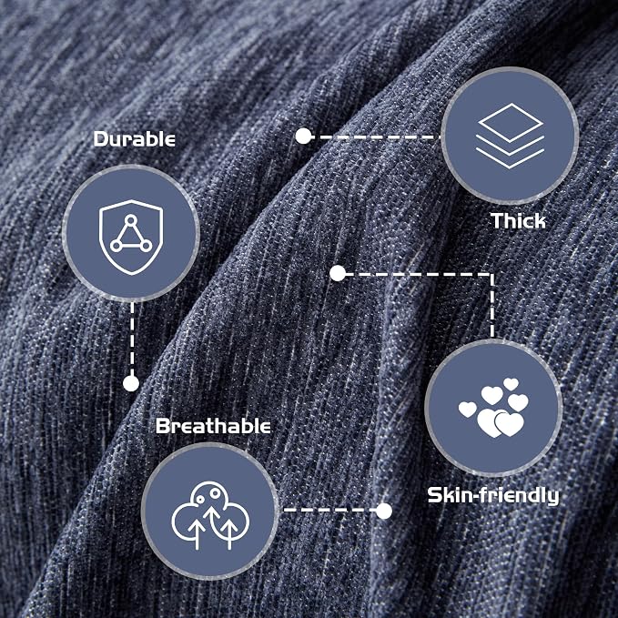 MEETSKY Navy Blue Couch Cover Sectional Sofa Covers Washable Couch Cover Sofa Throw Cover X-Large Sofa Slipcover for Reclining Multi-Use Decorative Couch Protector for Pets, 71" x 118",Navy