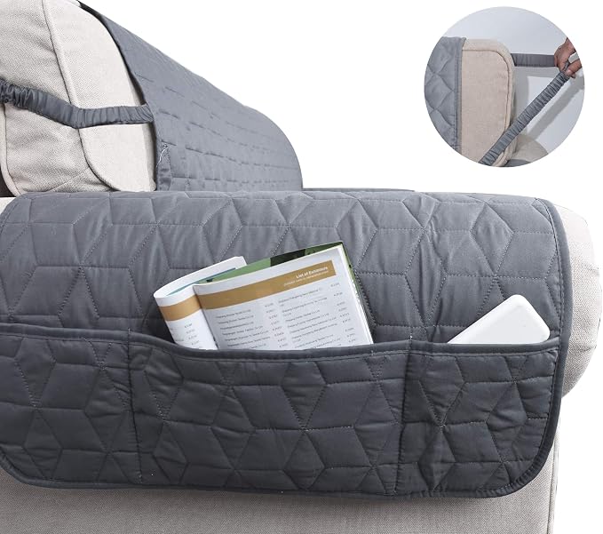 Ameritex Couch Sofa Slipcover 100% Waterproof Nonslip Quilted Furniture Protector Slipcover for Dogs, Children, Pets Sofa Slipcover Machine Washable (Light Grey, 68'')