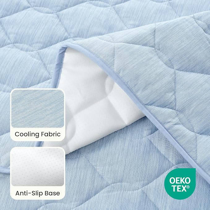 COZY KISS Dog&Cat Cooling Couch Cover, 27.5x59.0 Inch Waterproof Pet Pad, Q-Max > 0.4 Cool-Tech Fabric, Blue