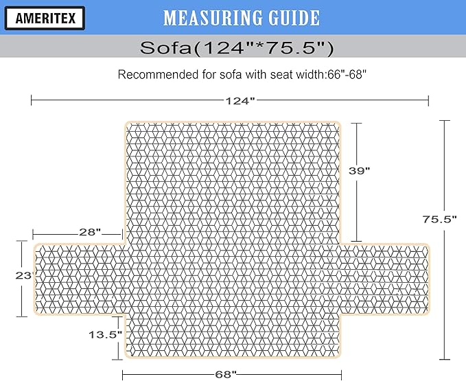 Ameritex Couch Sofa Slipcover 100% Waterproof Nonslip Quilted Furniture Protector Slipcover for Dogs, Children, Pets Sofa Slipcover Machine Washable (Burgundy, 68'')