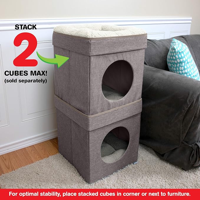 Kitty City Indoor Cat Cube Furniture, Tan Cube