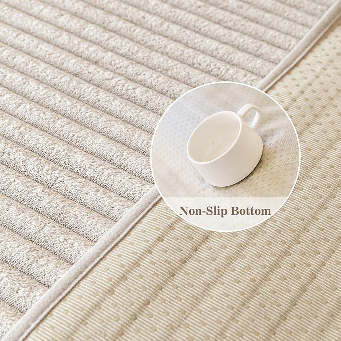 MYSKY HOME 100% Waterproof Couch Cover, Couch Covers for Dogs Washable, Non Slip Couch Covers for 3 Cushion Sofa Pet Friendly, Sofa Covers Washable Slipcover Dog Couch Cover Protector, Oat, 35"x82.7"
