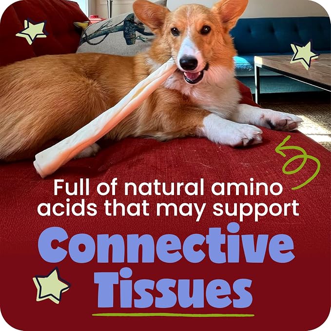 Pawstruck All Natural 5-6" Roasted Collagen Sticks for Dogs – Low Odor & Long-Lasting Bully Stick Alternative, Single Ingredient & Vet Approved – 10 Pack