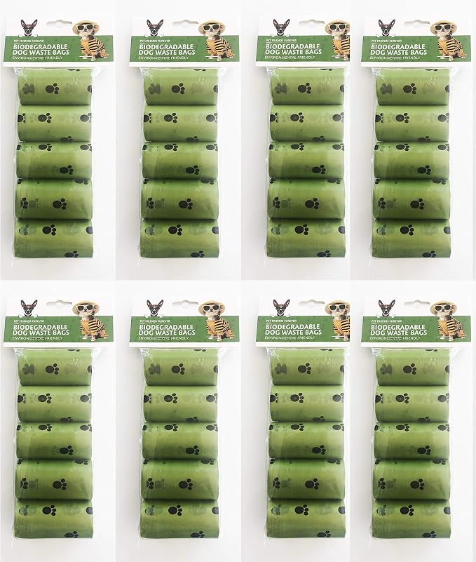 Biodegradable Dog Poop Bags, Extra Thick, Strong Poop Bags, 20 Bags Per Roll. Measures 8.5 x 12.5 Inches (Qty: 40 Rolls = 800 Bags)