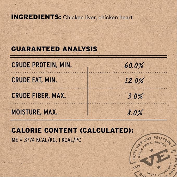 Vital Essentials Freeze Dried Cat Treats | Chicken Giblets, Single Protein | Premium Quality | Grain Free, Healthy Treats for Cats, 1 oz Bag