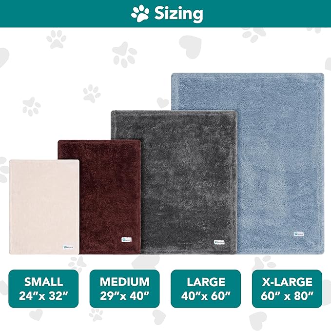 PETAMI Fluffy Fleece CAT and Dog Throw Blanket, Brown, Large
