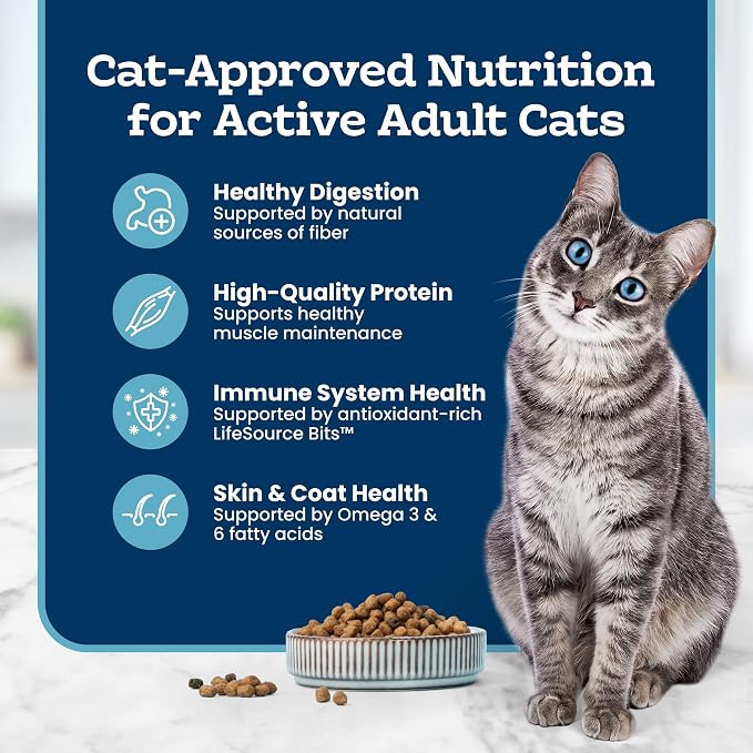 Blue Buffalo Tastefuls Chicken & Brown Rice Recipe Dry Indoor Cat Food for Adult Active Cats, Real Chicken First, Deliciously Healthy Natural Cat Food, Supports Digestive Care and Coat Health, 15 lbs.