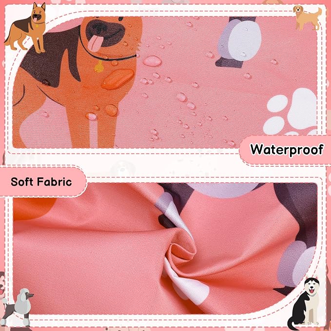 Dog Grooming Waterproof Apron with 2 Pockets, Cute Animals Puppy Dog Pets Apron
