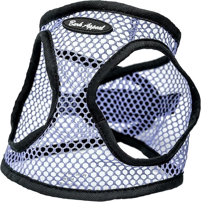 Bark Appeal Lavender Netted Step-in Dog Harness for Extra Small Sized Pets – Updated Sizing, Remeasuring is Essential – Soft Netted Mesh– Anti-Choke with Adjustable Strap & Heavy Duty Clip – XS