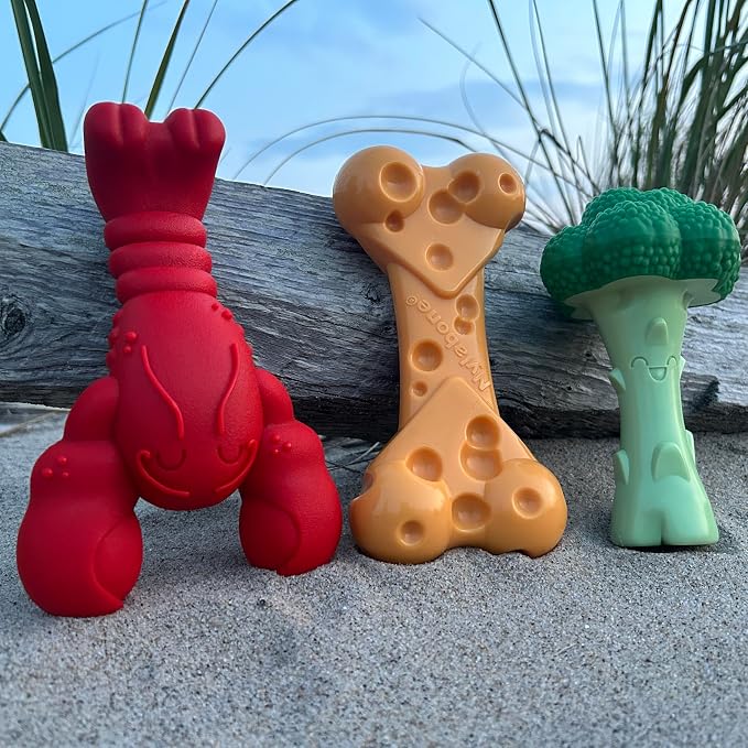 Nylabone Power Chew Toy Bundle, Cute Dog Toys for Aggressive Chewers, Filet Mignon, Cheese, and Bacon Flavors, Large Dogs - Up to 50 lbs, 3 Pack