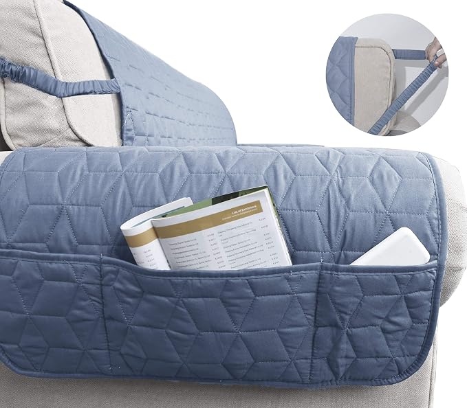 Ameritex Couch Sofa Slipcover 100% Waterproof Nonslip Quilted Furniture Protector Slipcover for Dogs, Children, Pets Sofa Slipcover Machine Washable (Stone Blue, 78'')