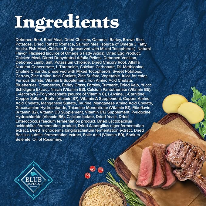 Blue Buffalo Wilderness Rocky Mountain Recipe Adult Dry Dog Food with Red Meat & Wholesome Grains, 34g Protein, Vibrant Energy for an Active Life, Made with Natural Ingredients, 28 lbs.