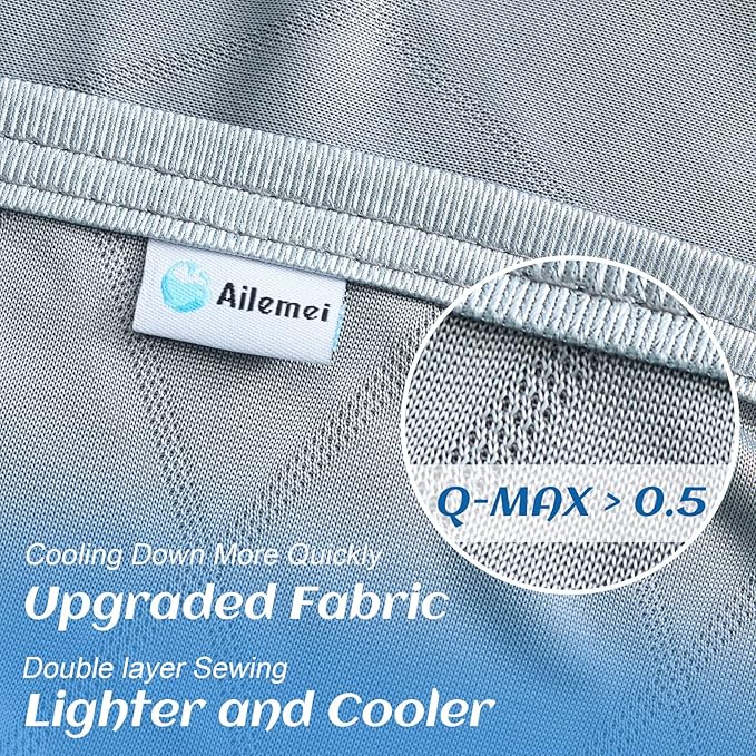 Ailemei Direct 【Upgraded Fabric Cooling Blanket for Hot Sleepers, King Size Lightweight Breathable Summer Bed Blankets, Q-Max >0.5 Jade Fiber,Keep Body Cool Hot Flashes Night Sweats,108"x90"