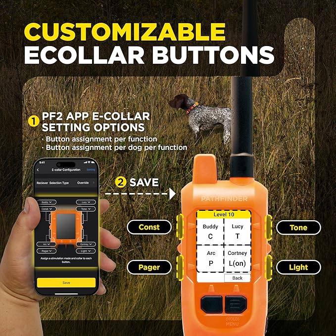 Dogtra PATHFINDER2 MINI Compass Live GPS Dog Tracking & Training System - 4-Mile Range E-Collar Handheld with No Subscription, Offline Maps, GPS Fence, Expandable up to 21 Dogs, for Dogs 15+ lbs