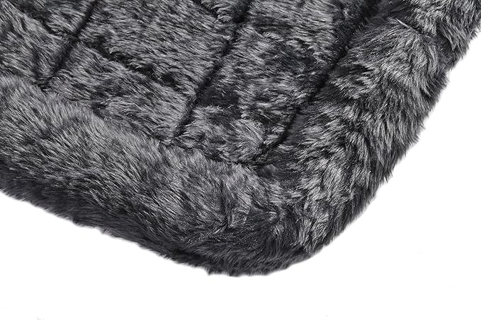 MidWest Homes for Pets QuietTime XXS Dog Bed - Gray Faux Fur Bolster, Ultra-Soft and Machine Washable, Fits 18-Inch Crates and Carriers, for Small Dogs and Cats