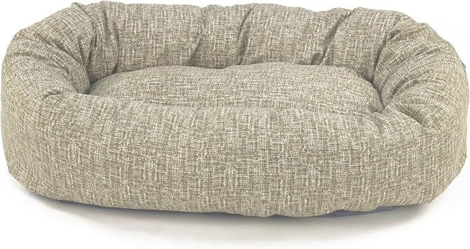 Majestic Pet 24 Inch Bagel Calming Dog Bed Washable – Cozy Soft Round Dog Bed with Spine Support for Dogs to Rest Their Head - Fluffy Donut Puppy Mat 24x19x7 (Inch) Small – Tan