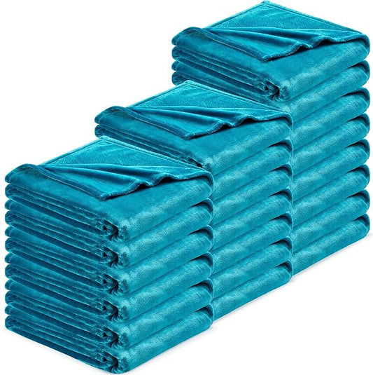 DREAMNINE Pack of 21 Soft Fuzzy Fleece Throw Blanket for Couch Sofa 50" x 60", Decorative Solid Lightweight Velvet Blankets for Chair, Cozy Accent Shaggy Plush Flannel Blanket for Bedroom, Teal