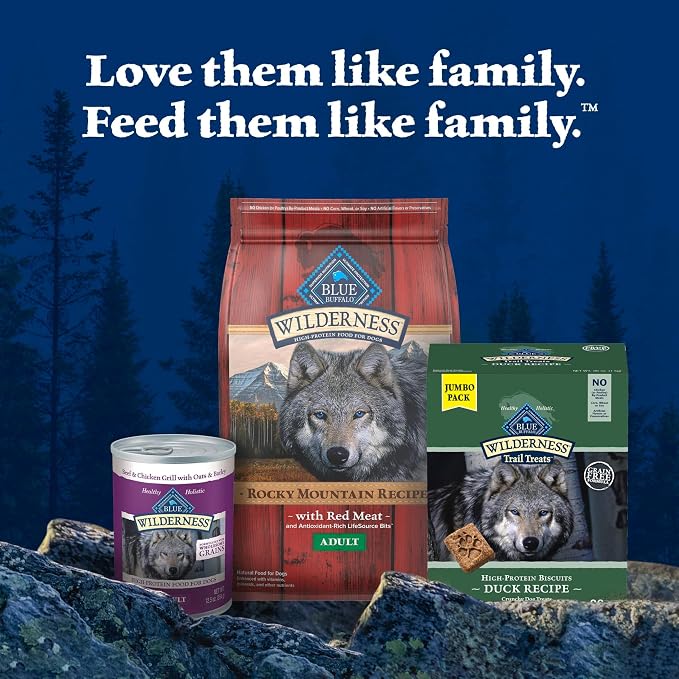 Blue Buffalo Wilderness Trail Treats High Protein Grain Free Dog Biscuits Crunchy Dog Treats, Duck Recipe, 36-oz Box, (Pack of 3)
