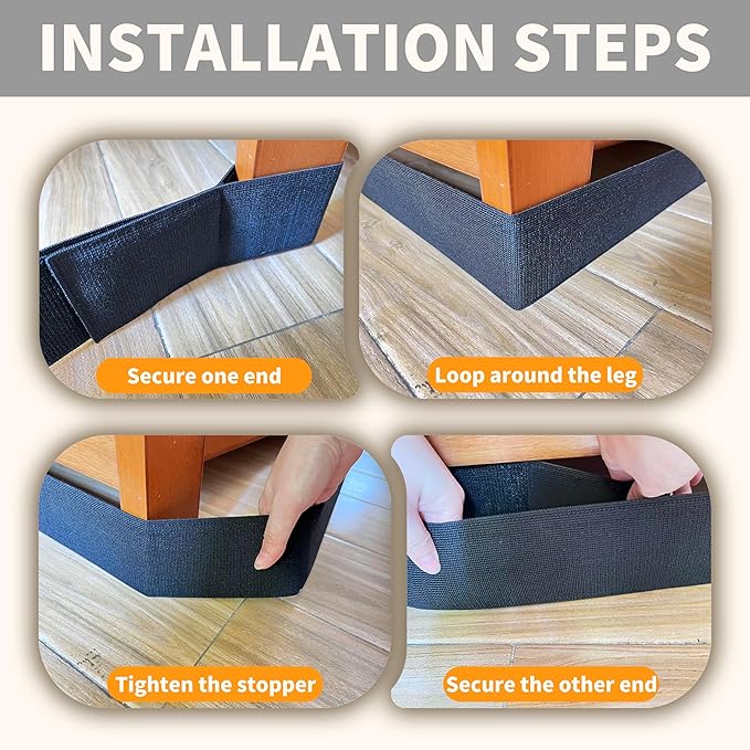 Under Couch Blocker, 5''×132'' Adjustable Elastic Couch blockers for Pets and Kids Toys, Suitable for Multiple Types of Furniture Legs