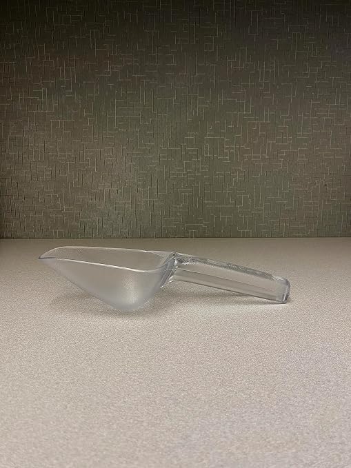 Rubbermaid Commercial Products Plastic Utility Ice Scooper, 6-ounce, Clear, Dishwasher Safe Kitchen Scoop for Weddings/Bar/Ice Bucket/Kitchen/Popcorn