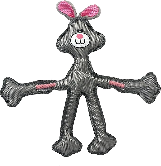 Multipet 43324-1 Skele-Ropes Animals Toy, Rabbit, 15", White