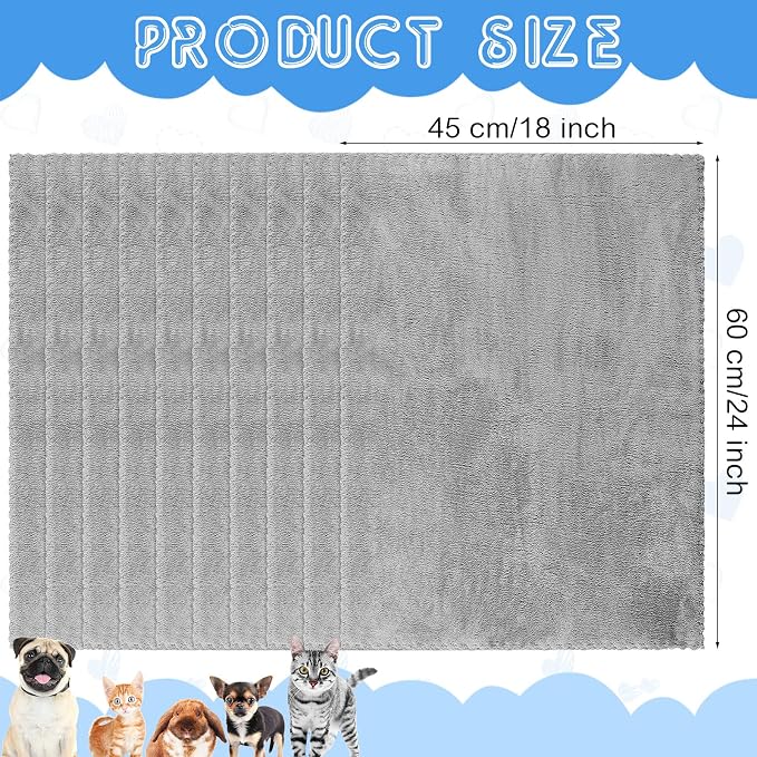 SmoothNovelty 5 Pcs Waterproof Guinea Pig Blankets Washable Small Animal Pee Pad Pet Blanket Sleep Bedding Mats Absorbent Guinea Pig Cage Liner Reusable Pet Sleep Pad(Gray,18" X 24",Classic)