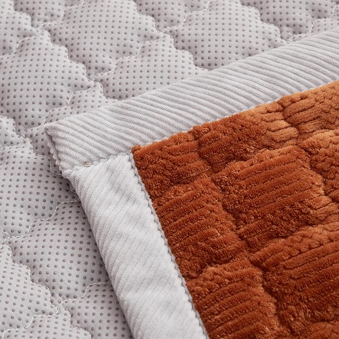 Couch Cover for Dogs Washable,Anti-Slip Back Cat Mat Pet Pad Blanket for Furniture Protector,Fuzzy Pet Sofa Cover for 3 Cushion Couch Sofa Pets Friendly (Curry, 1pc/27.6"x59"/Seat Cover)