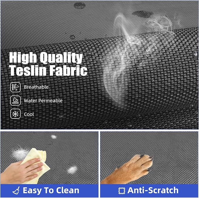 Simple Trending Elevated Dog Bed for Large Dogs, Waterproof Raised Dog Cot with Washable Mesh, Cooling Breathable Pet Bed for Outdoor, 42" x 31", Black
