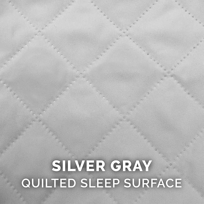 Furhaven Memory Foam Dog Bed for Medium/Small Dogs w/ Removable Bolsters & Washable Cover, For Dogs Up to 35 lbs - Quilted Sofa - Silver Gray, Medium