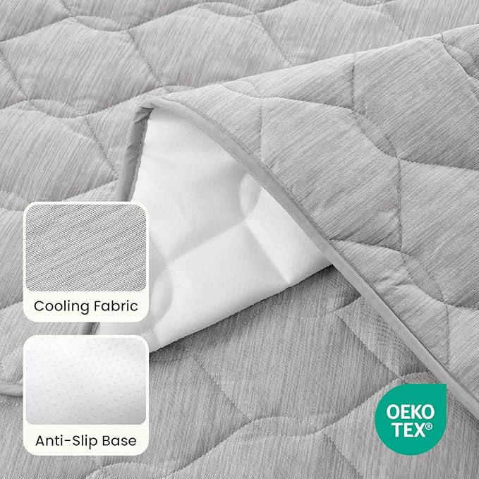 COZY KISS Dog&Cat Cooling Couch Cover, 27.5x59.0 Inch Waterproof Pet Pad, Q-Max > 0.4 Cool-Tech Fabric, Grey